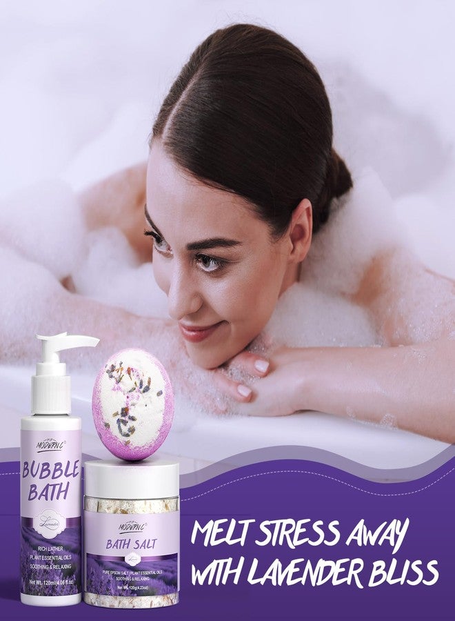 بوب مودرن.سي مجموعة هدايا حمام مريحة للنساء، 8 قطع، مجموعة هدايا سبا باللافندر، سلال هدايا للنساء، للأم، الزوجة، الأخت، المراهقة، الصديقة المقربة، عيد الميلاد، عيد الحب، عيد الأم، مع زيت اللافندر العطري وزبدة الشيا. - Image 4